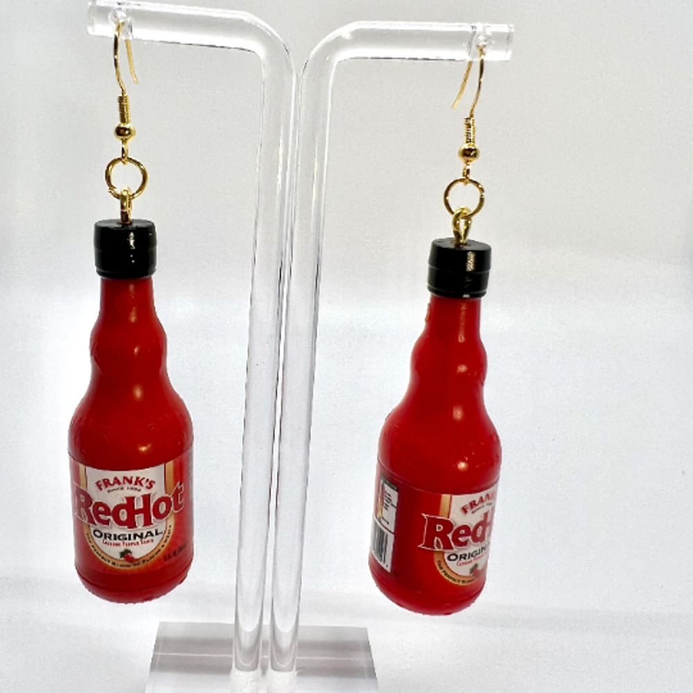 Franks Red Hot Sauce Earrings - Mini Brands Earrings - Condiment Earrings